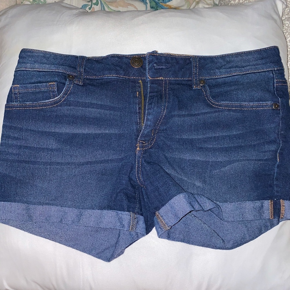 Dark wash jean shorts
